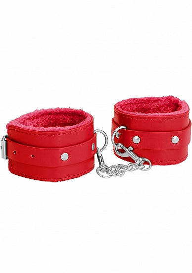 Ouch! Plush Leather Handcuffs SHOTS AMERICA
