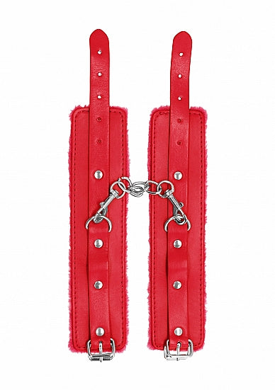 Ouch! Plush Leather Handcuffs SHOTS AMERICA