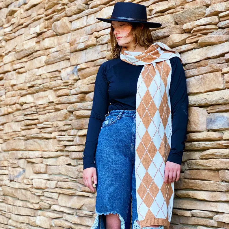 Our Gal Patterned Knit Scarf Ellison+Young