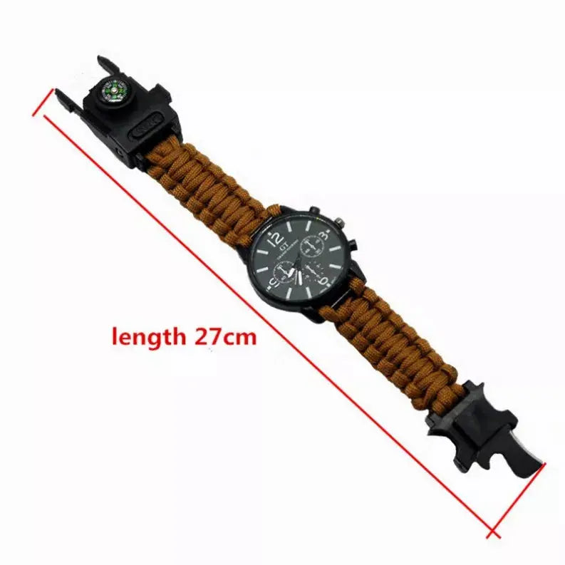 Outdoor Multi function Camping Survival Watch Bracelet Tools With LED Light Vista Shops