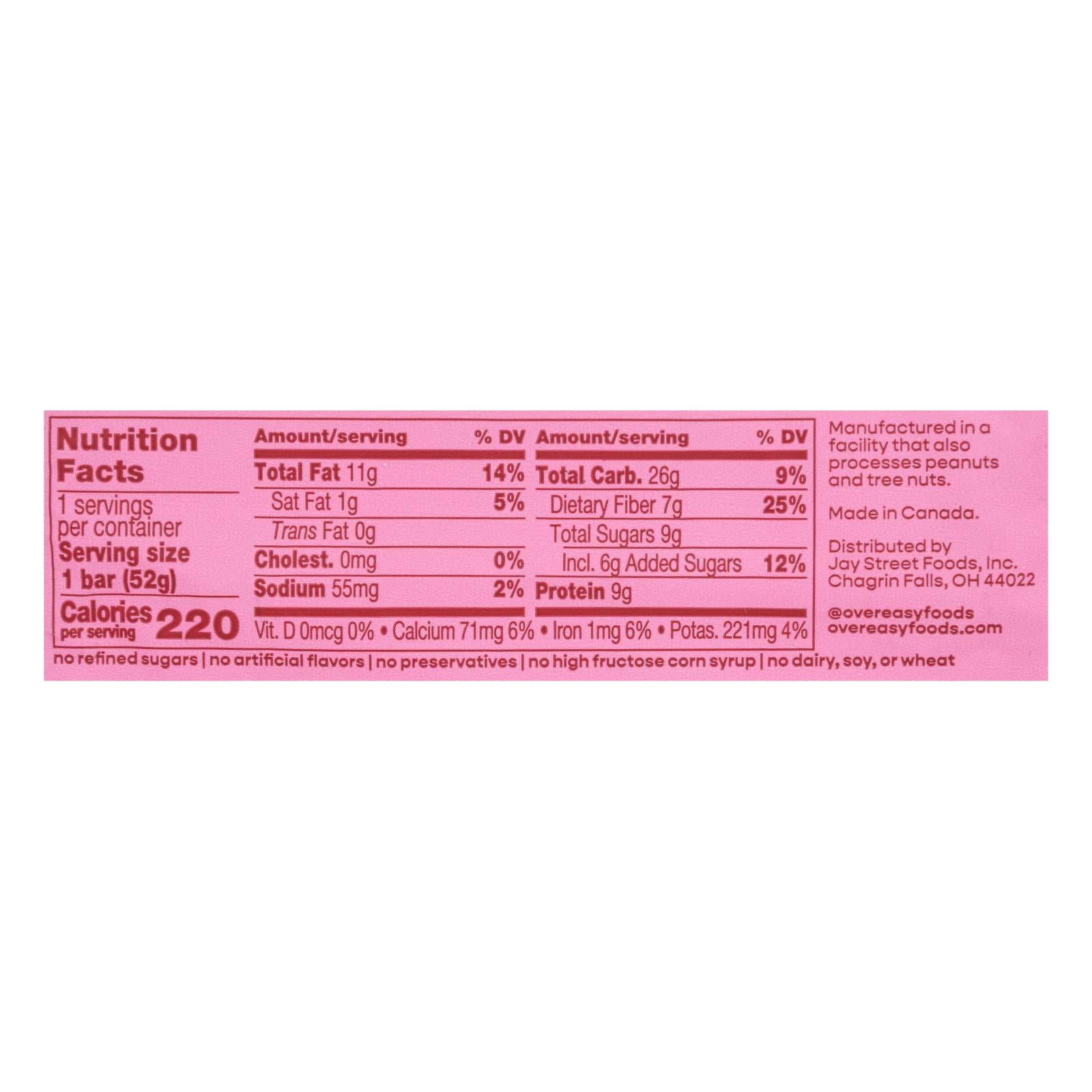Over Easy - Breakfast Bar Apple Cinnamn - Case Of 12-1.8 Oz Over Easy