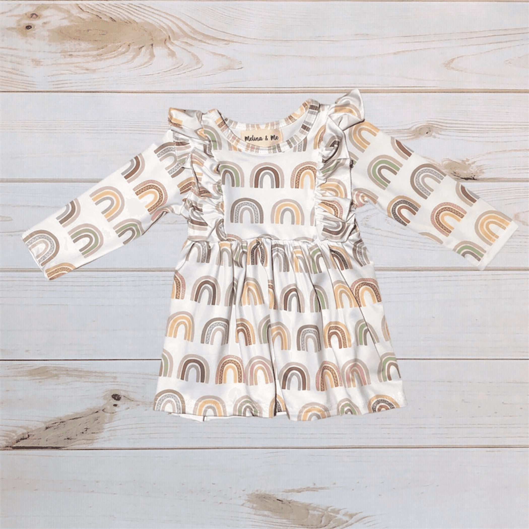 Over The Rainbow Dress (Long Sleeve) Melina & Me