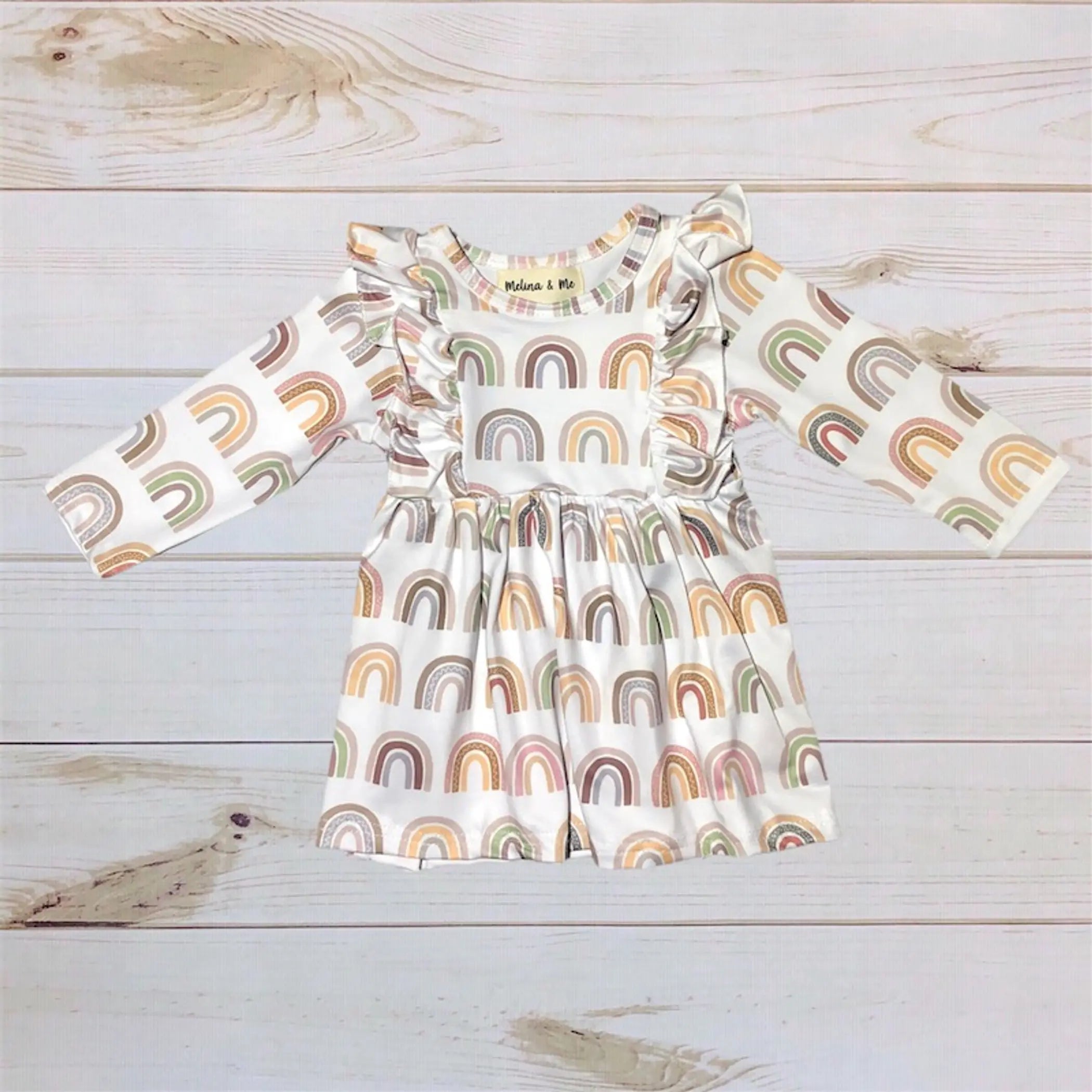 Over The Rainbow Dress (Long Sleeve) Melina & Me