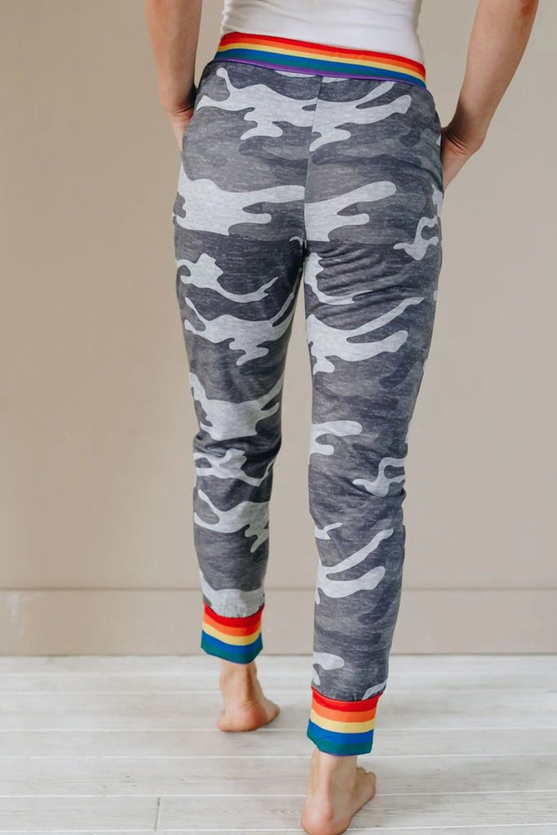 Over the Rainbow Camo Joggers Stay Warm in Style