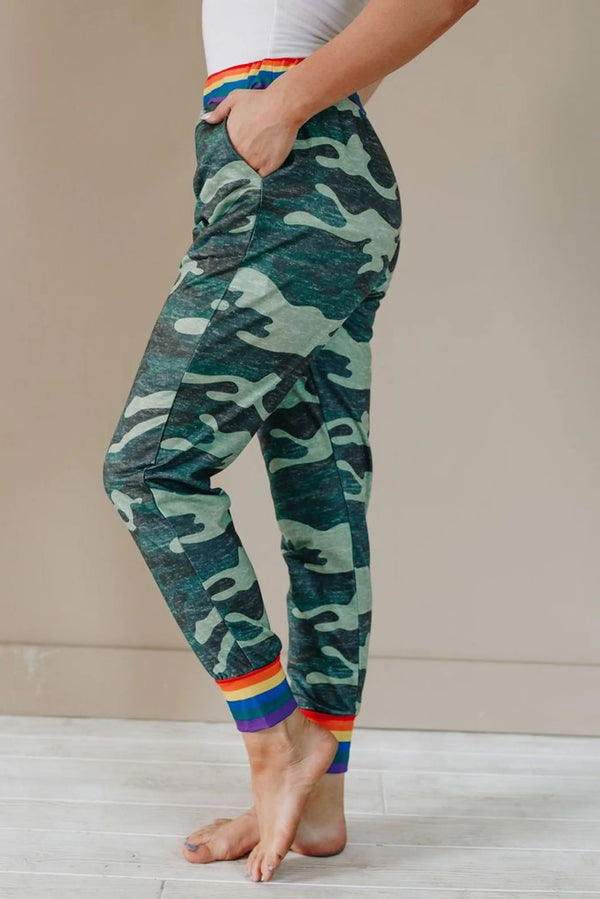 Over the Rainbow Camo Joggers Stay Warm in Style