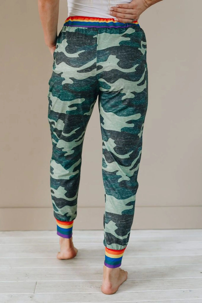 Over the Rainbow Camo Joggers Stay Warm in Style