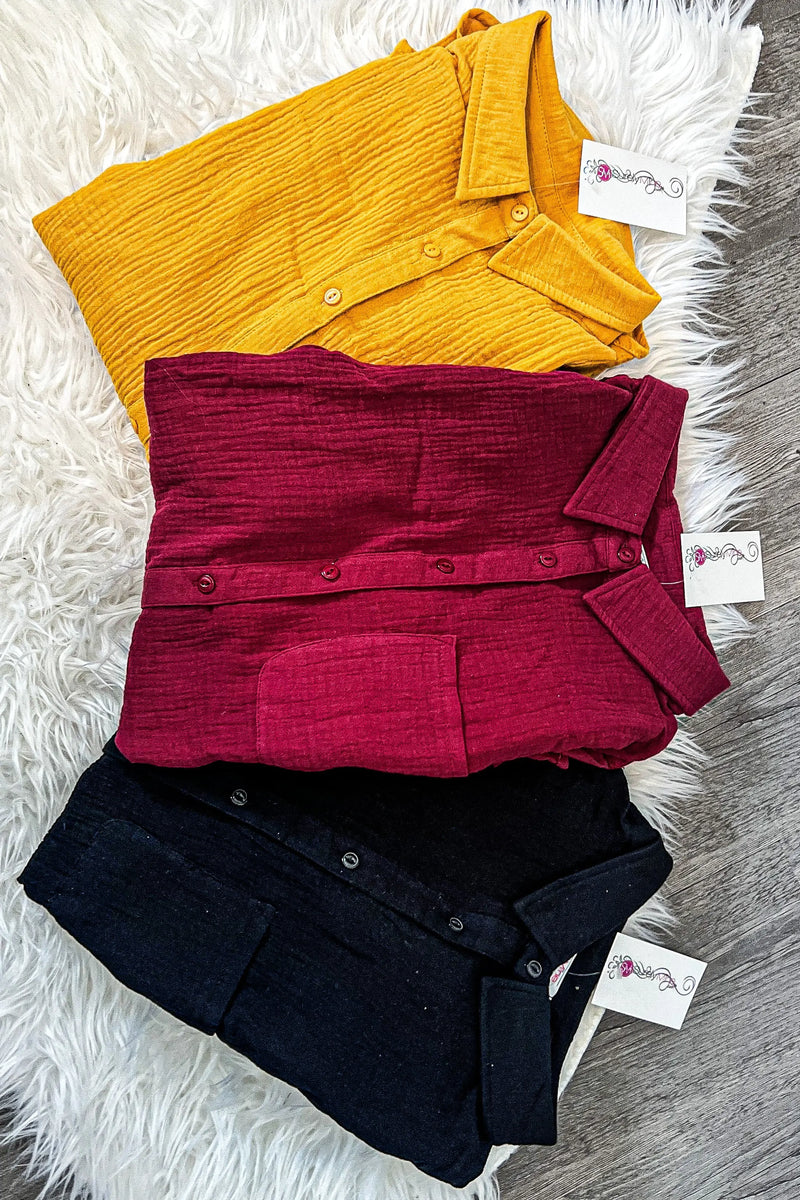 Oversized Button Up Long Sleeves Shirt SurelyMine