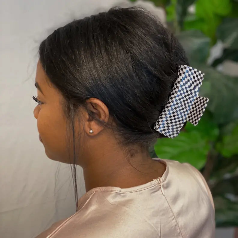 Oversized Checkered Hair Claw Ellison+Young