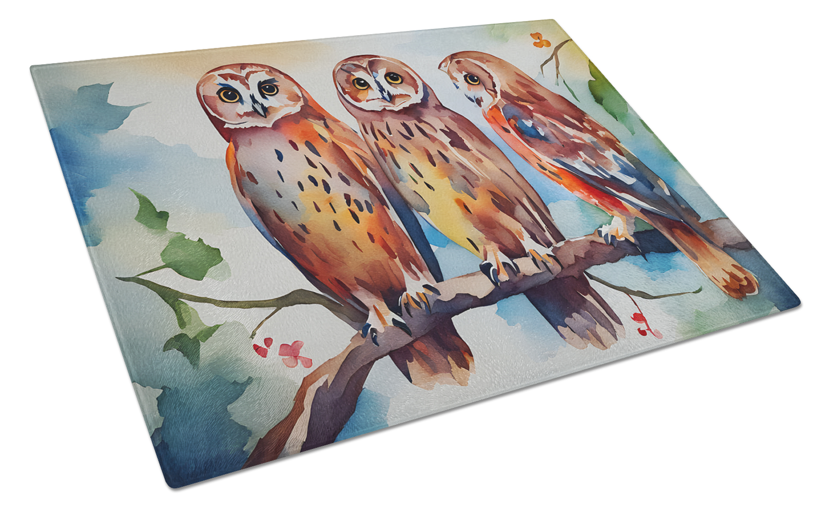 Owls Glass Cutting Board Caroline's Treasures