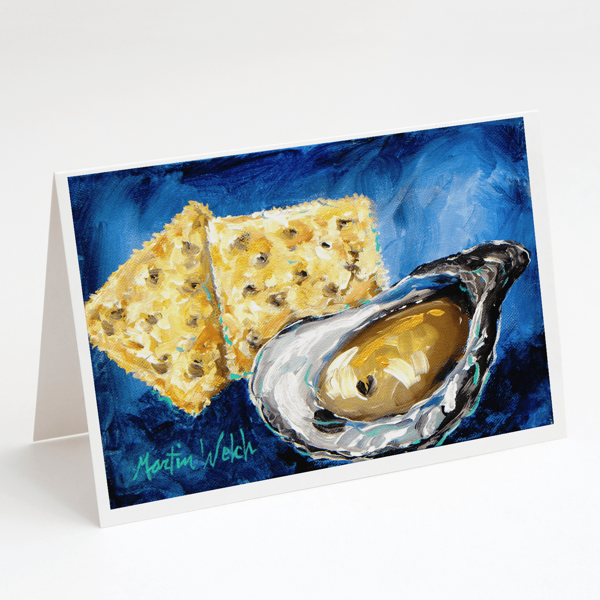 Oysters Two Crackers Greeting Cards Pack of 8 Caroline's Treasures