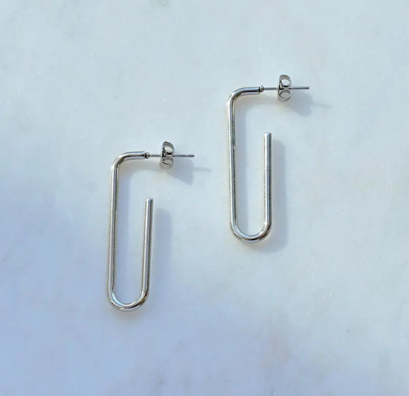 PARKER SILVER PAPER CLIP EARRINGS Mai Desiree