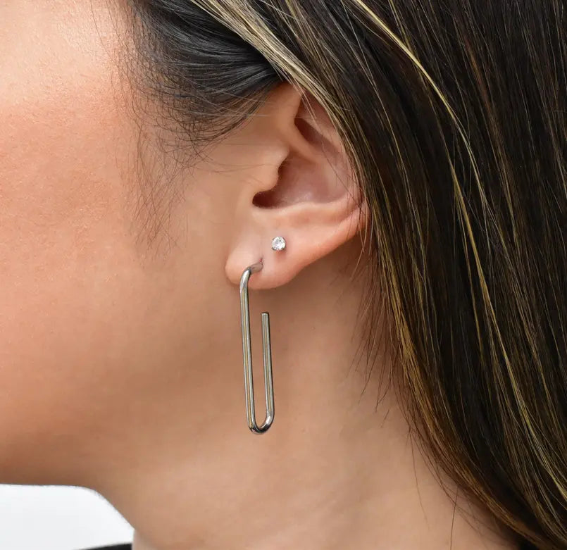 PARKER SILVER PAPER CLIP EARRINGS Mai Desiree