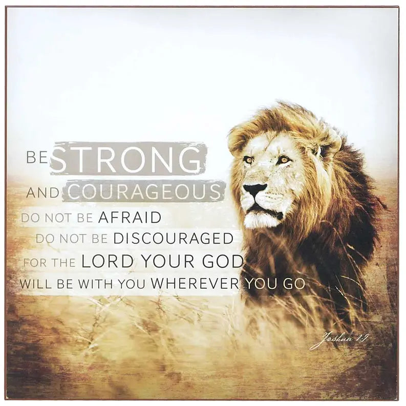 PLQ WALL STRONG & COURAGOUS JOSH 1:9 MDF Dicksons Inc