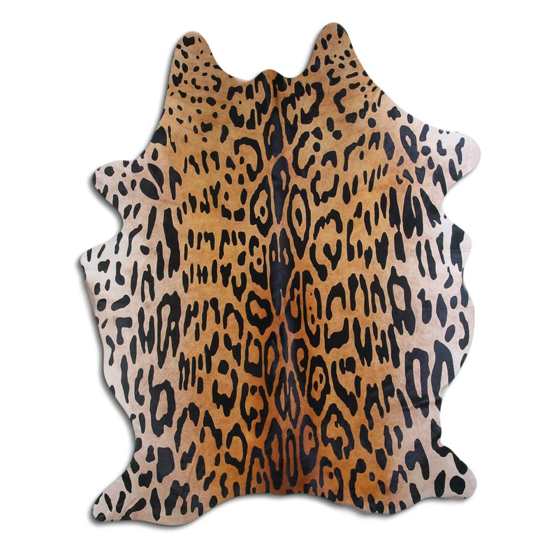 PRINTED HAIR ON COWHIDE AMAZON JAGUAR ON BEIGE MODA-DBK