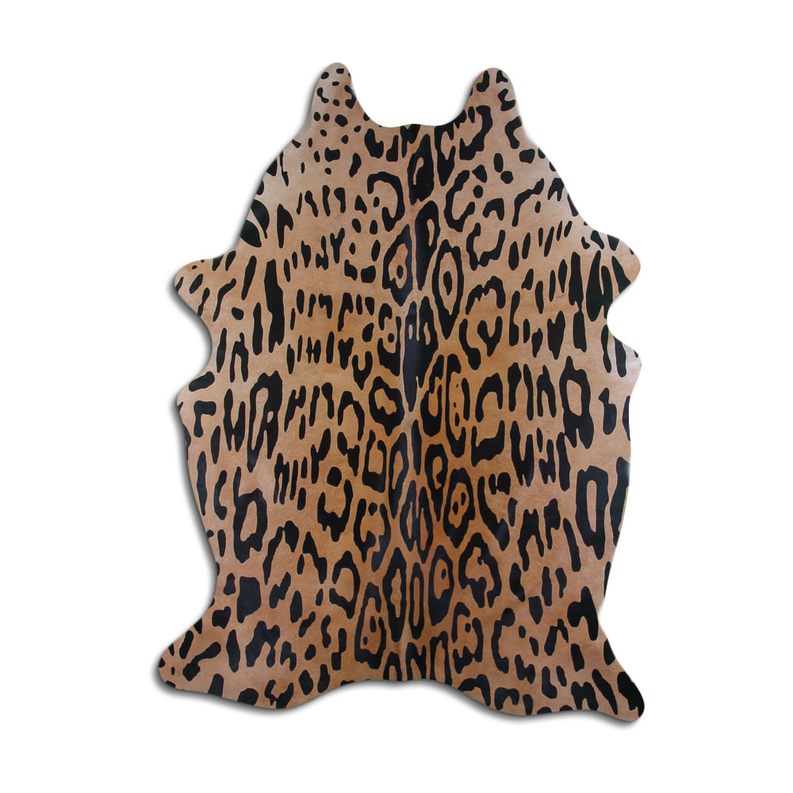 PRINTED HAIR ON COWHIDE AMAZON JAGUAR ON BEIGE MODA-DBK