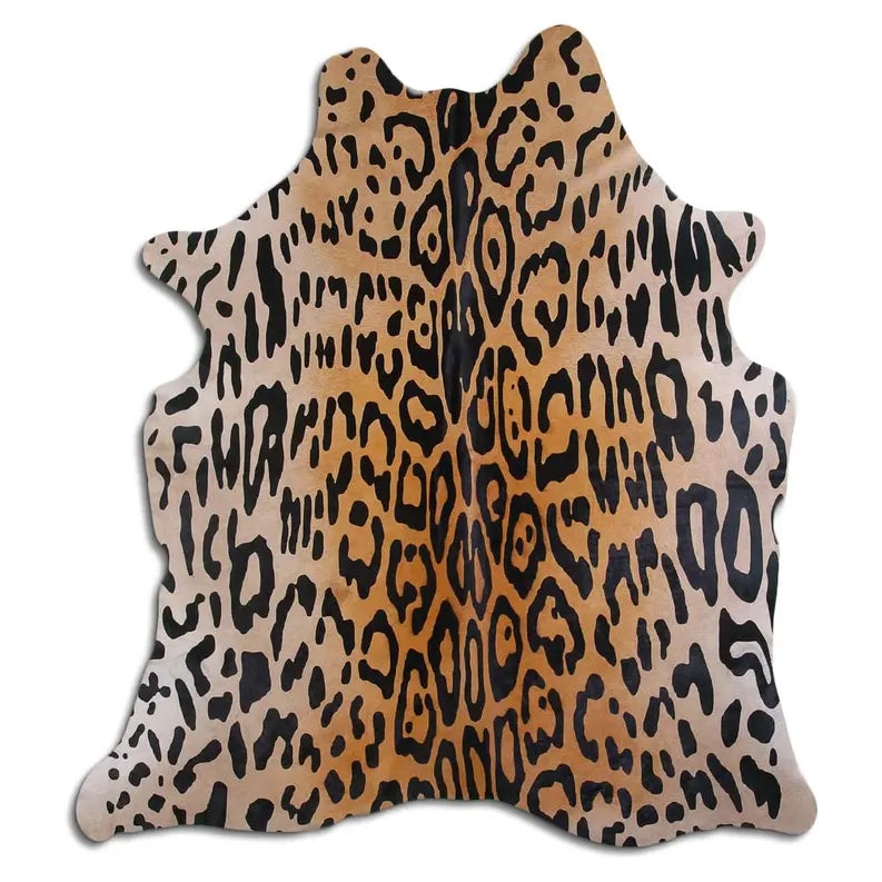 PRINTED HAIR ON COWHIDE AMAZON JAGUAR ON BEIGE MODA-DBK