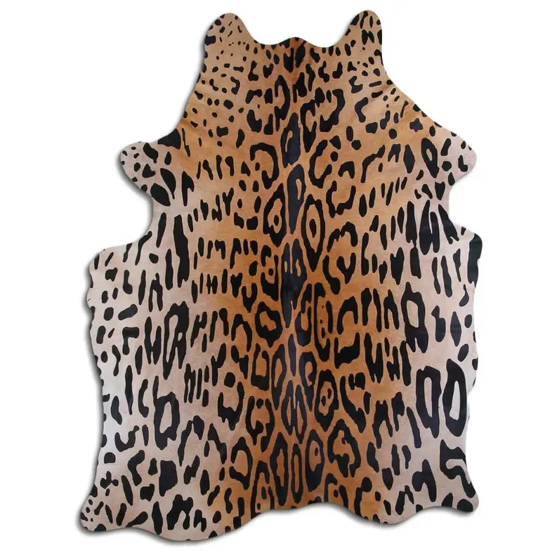 PRINTED HAIR ON COWHIDE AMAZON JAGUAR ON BEIGE MODA-DBK