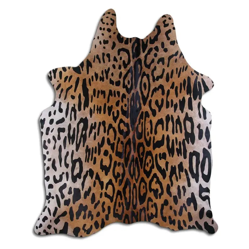 PRINTED HAIR ON COWHIDE AMAZON JAGUAR ON BEIGE MODA-DBK