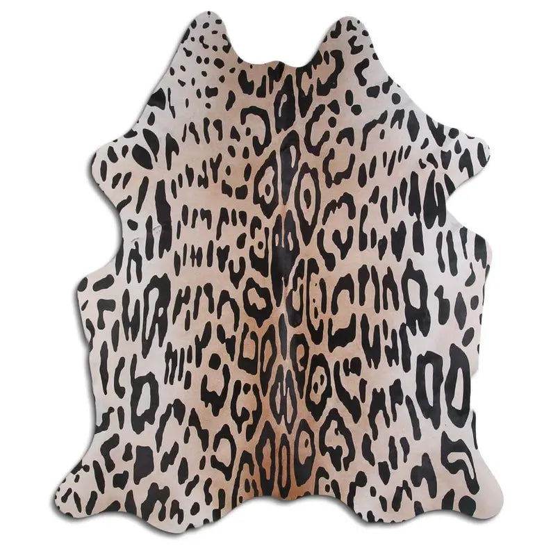 PRINTED HAIR ON COWHIDE AMAZON JAGUAR ON BEIGE MODA-DBK