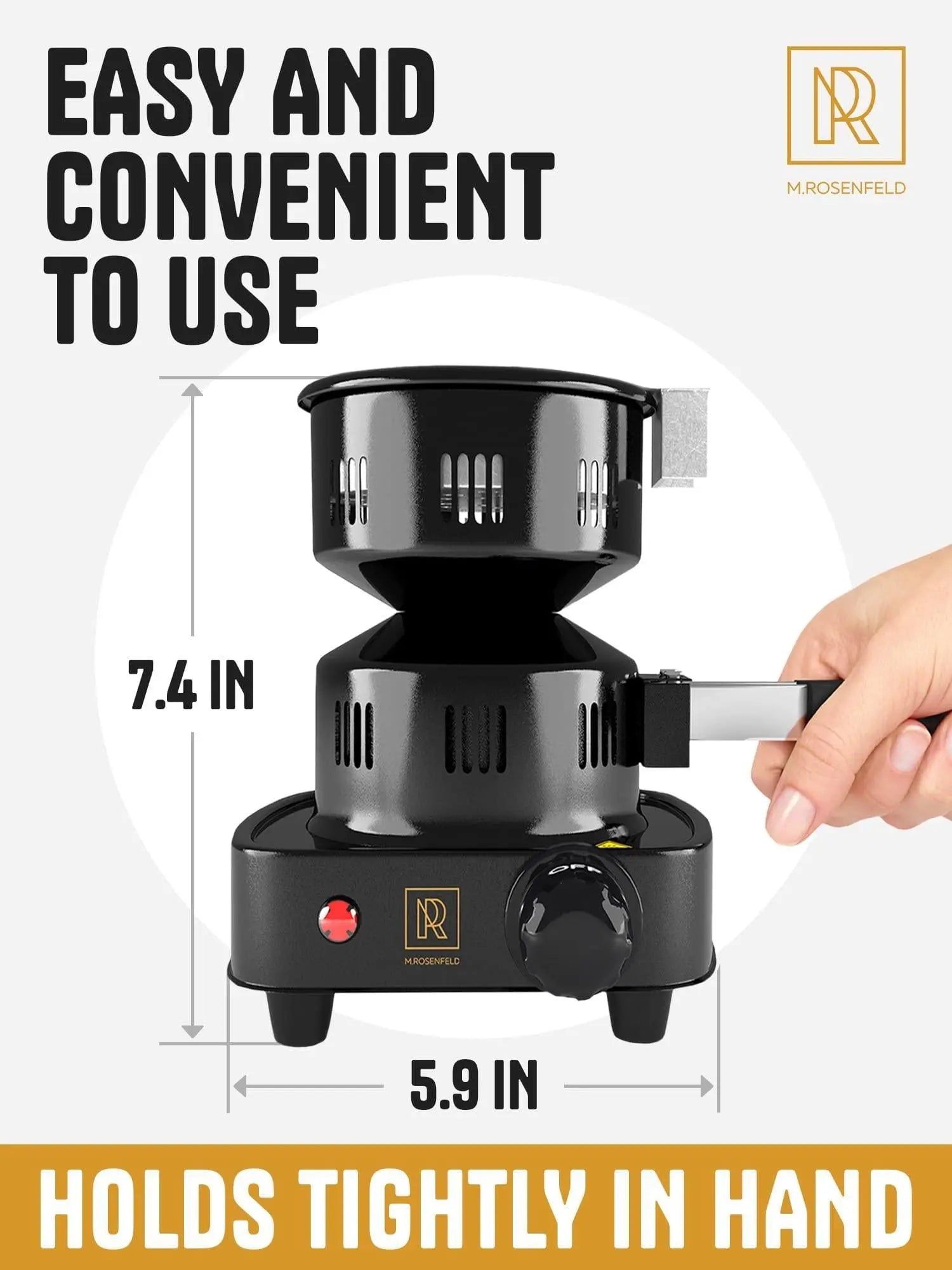 PRO Hookah Coal Burner for Hookah – Professional FIRE Tower Multipurpose Electric Stove for Hookah Coals Burner for Shisha Free Hookah Tongs Hookah Charcoal Burner for Hookah Cubes M. Rosenfeld