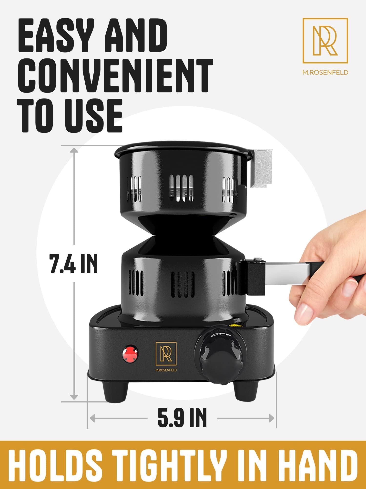PRO Multipurpose Electric Charcoal Starter   Electric Charcoal Burner Approved Electric Stove   Coconut Charcoal Lighters with Tongs   450W Hot Plate Electric with 304 Stainless Steel Coiled Burner M. Rosenfeld