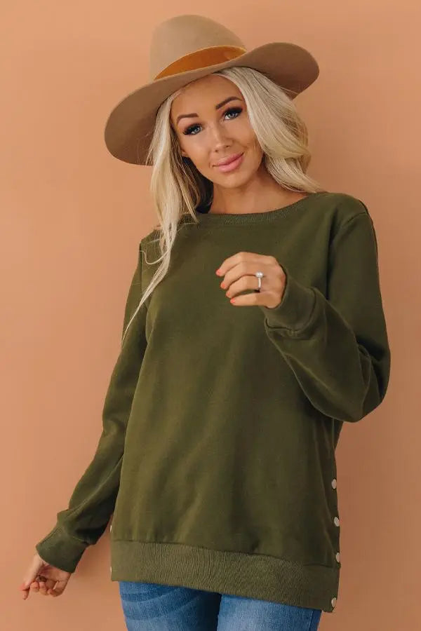 Pacan Pie Casual Button Detail Sweater Stay Warm in Style