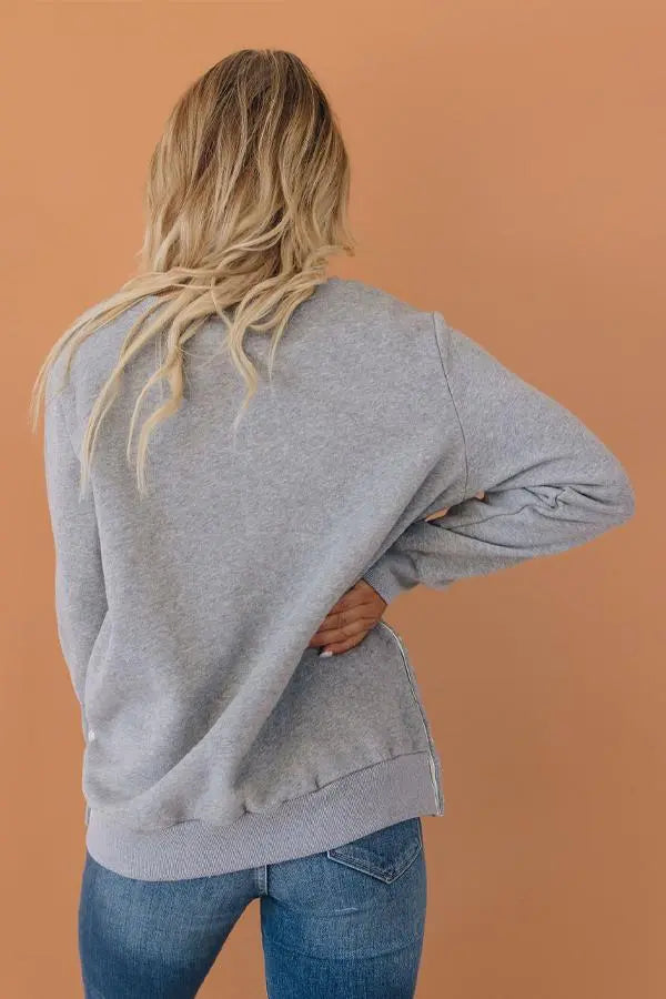 Pacan Pie Casual Button Detail Sweater Stay Warm in Style