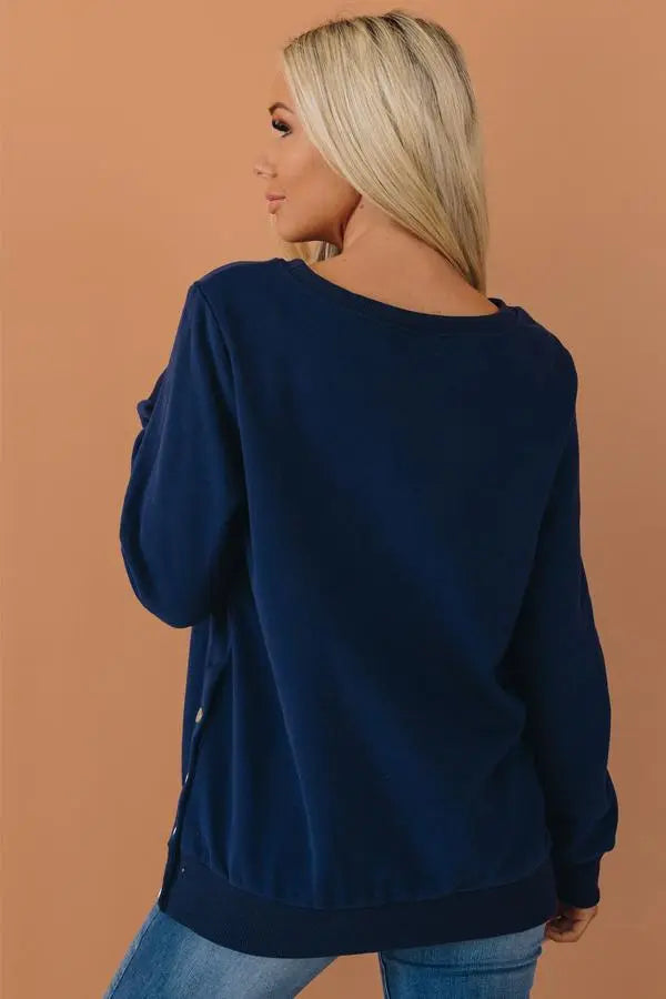 Pacan Pie Casual Button Detail Sweater Stay Warm in Style
