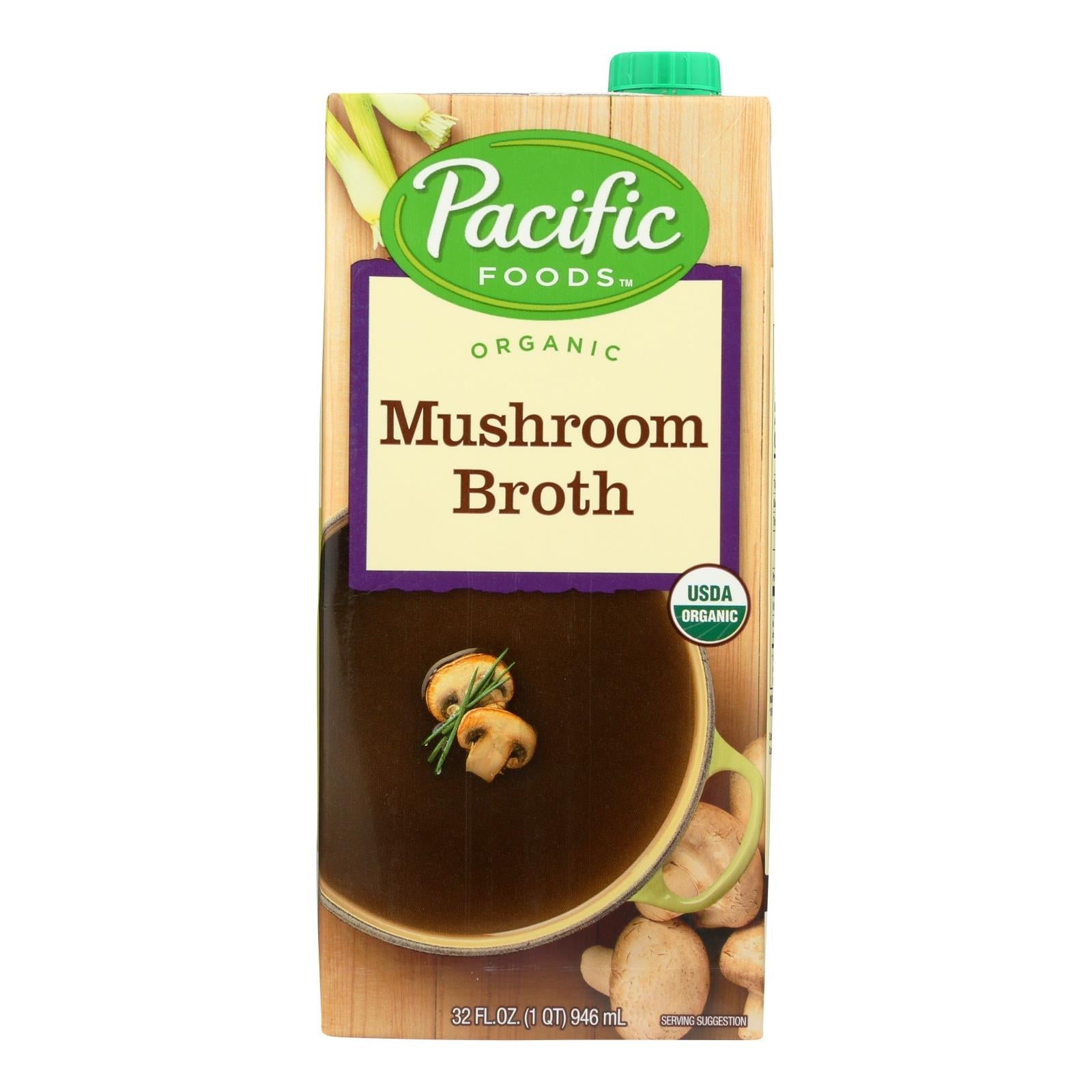 Pacific Natural Foods Mushroom Broth - Organic - Case Of 12 - 32 Fl Oz. Pacific Natural Foods