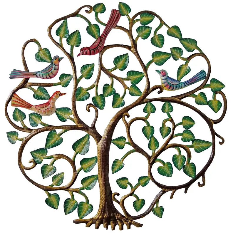 Painted Ivy with 4 Birds Le Primitif Galleries