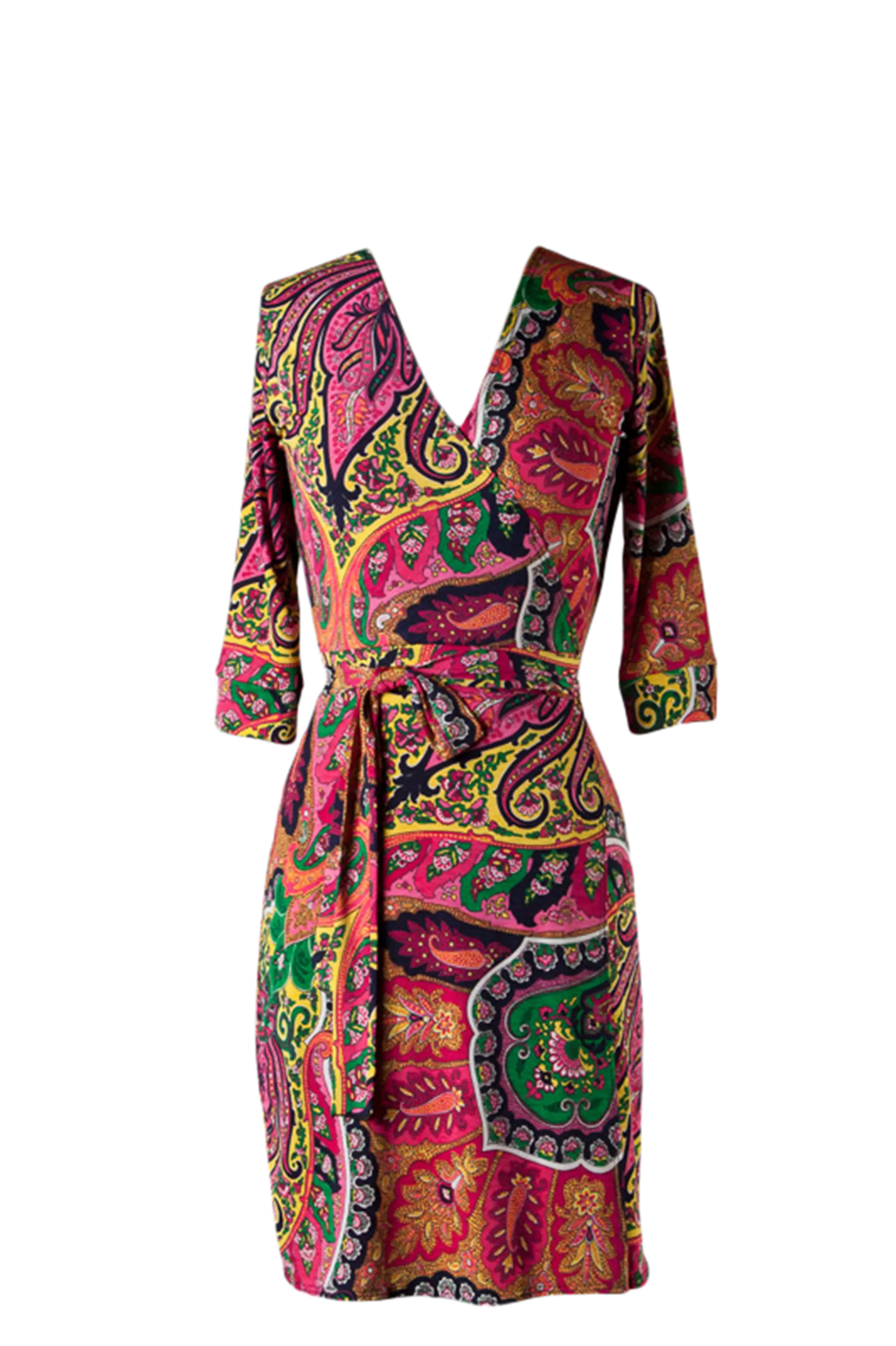 Paisley Print Wrap Dress SurelyMine