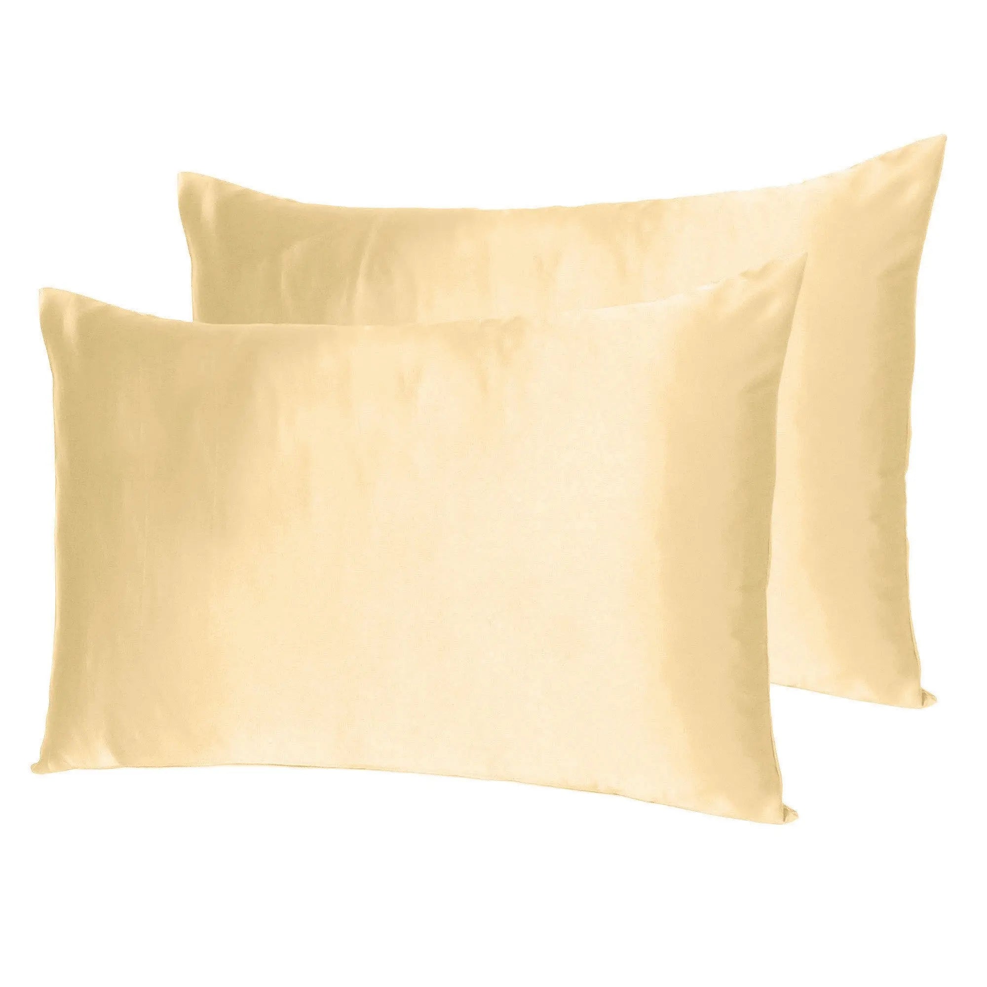 Pale Peach Dreamy Set Of 2 Silky Satin Standard Pillowcases Homeroots Bed & Bath
