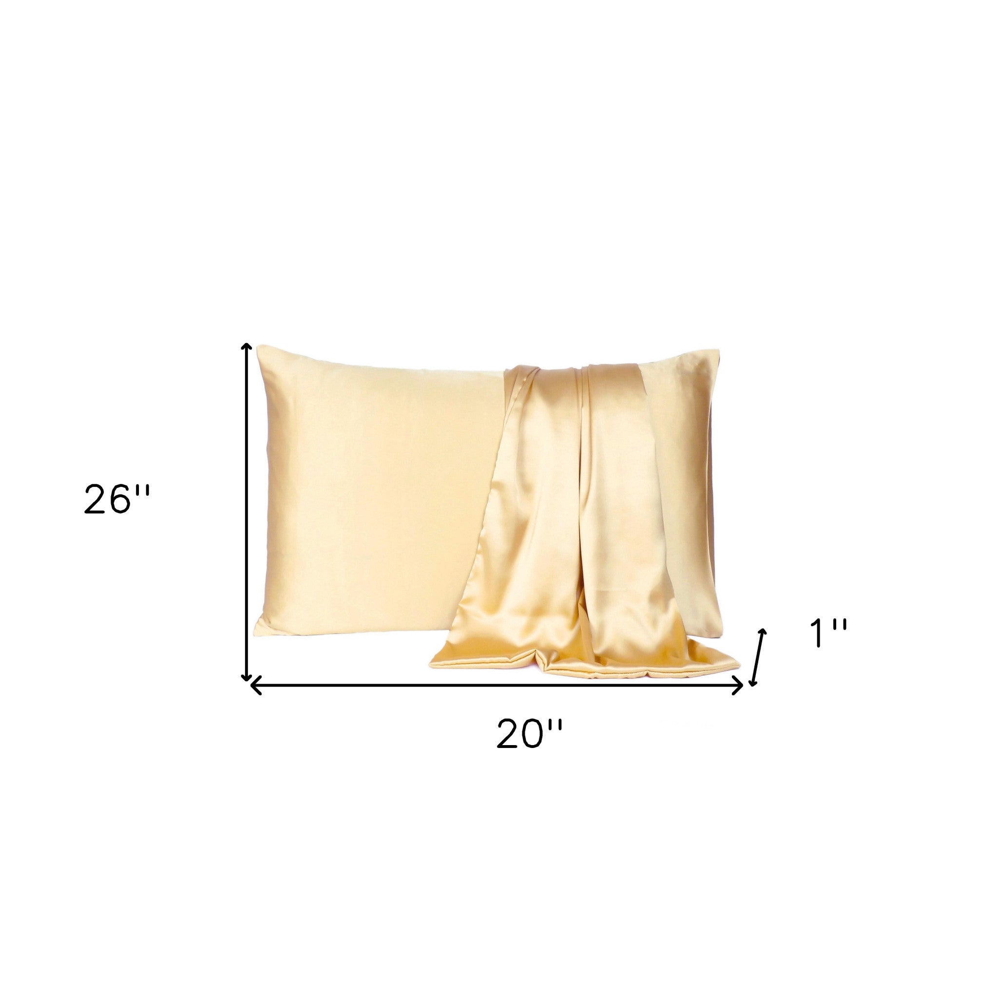 Pale Yellow Dreamy Set Of 2 Silky Satin Standard Pillowcases Homeroots Bed & Bath
