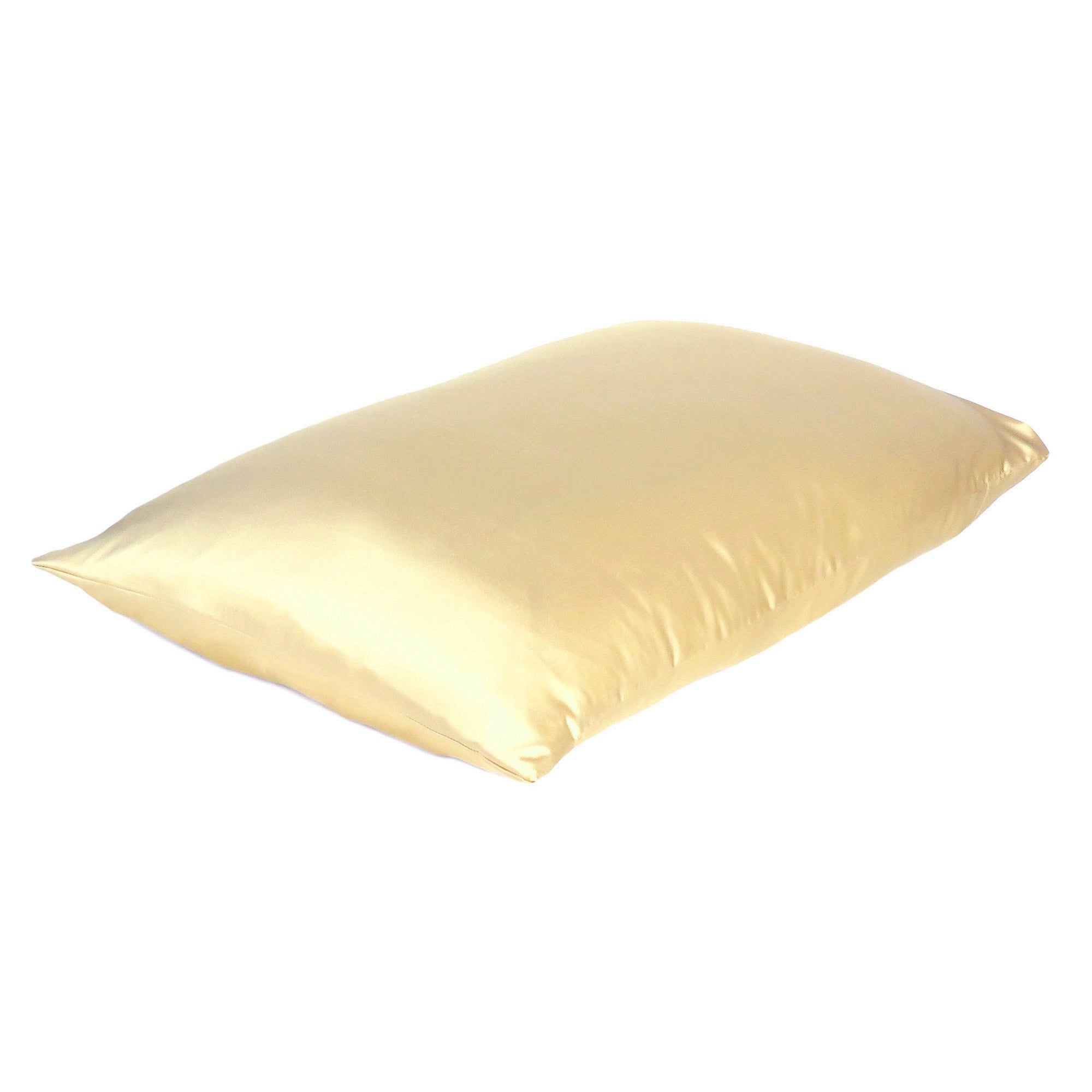 Pale Yellow Dreamy Set Of 2 Silky Satin Standard Pillowcases Homeroots Bed & Bath