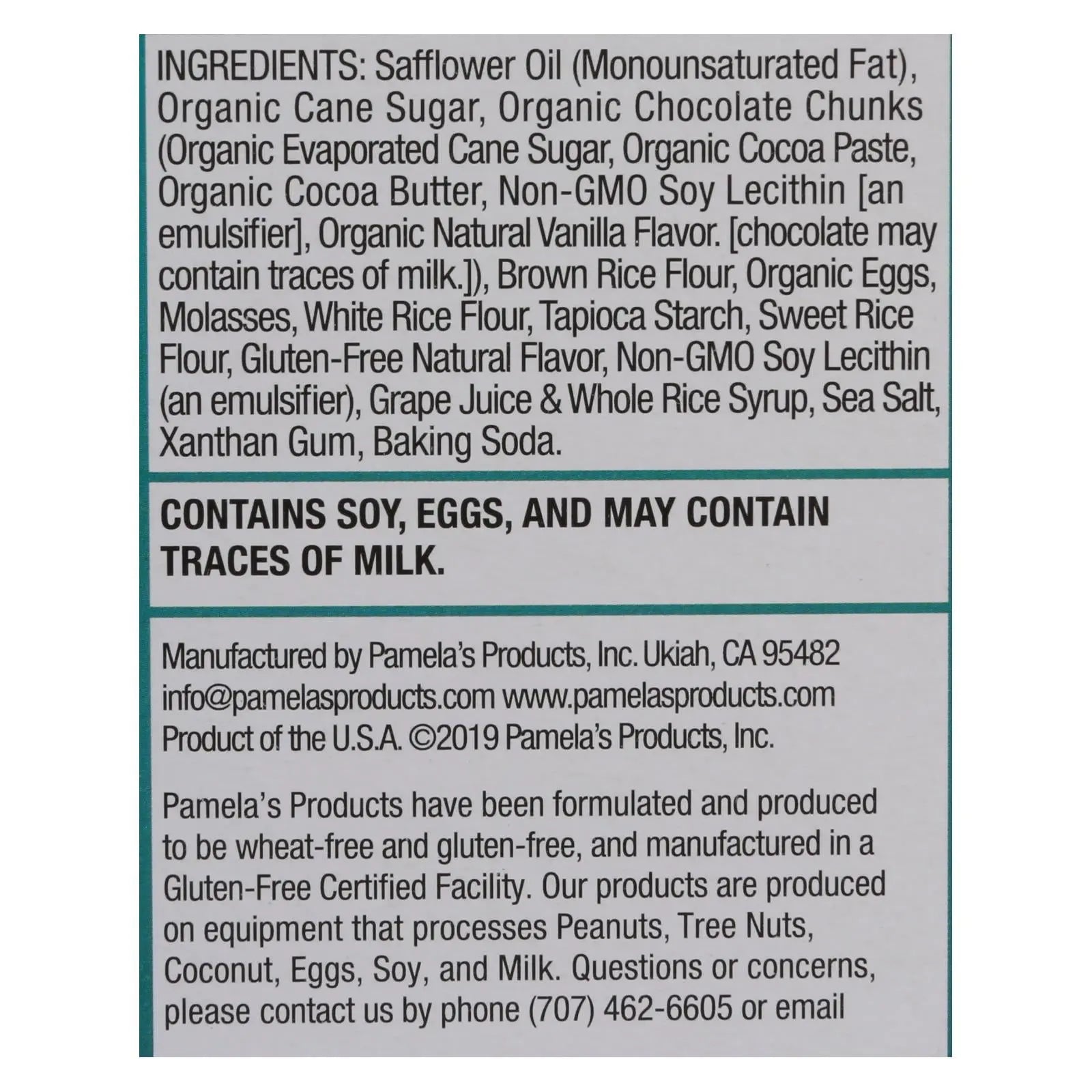 Pamela's Products - Cookies - Chunky Chocolate Chip - Gluten-free - Case Of 6 - 6.25 Oz. Pamela's Products