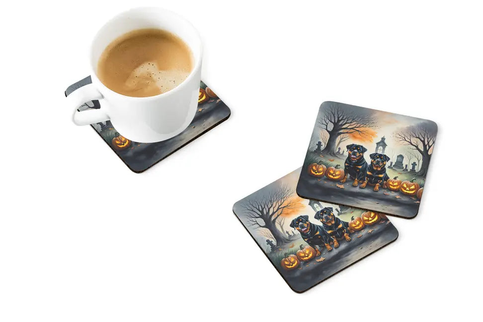 Papillon Spooky Halloween Foam Coasters Caroline's Treasures