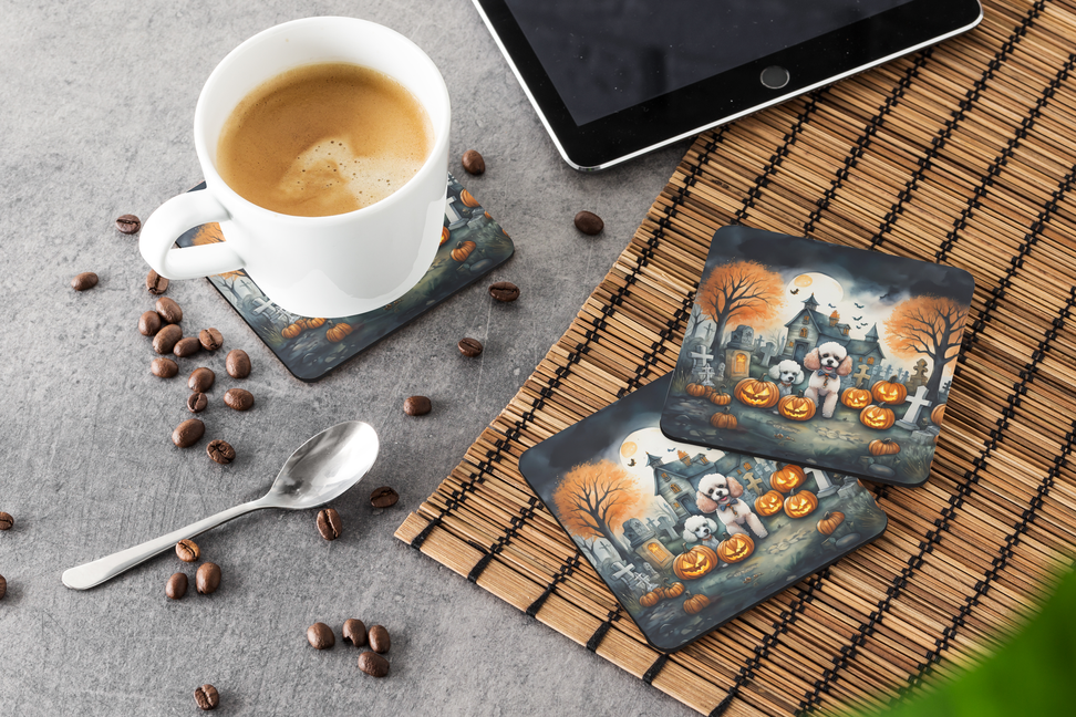Papillon Spooky Halloween Foam Coasters Caroline's Treasures