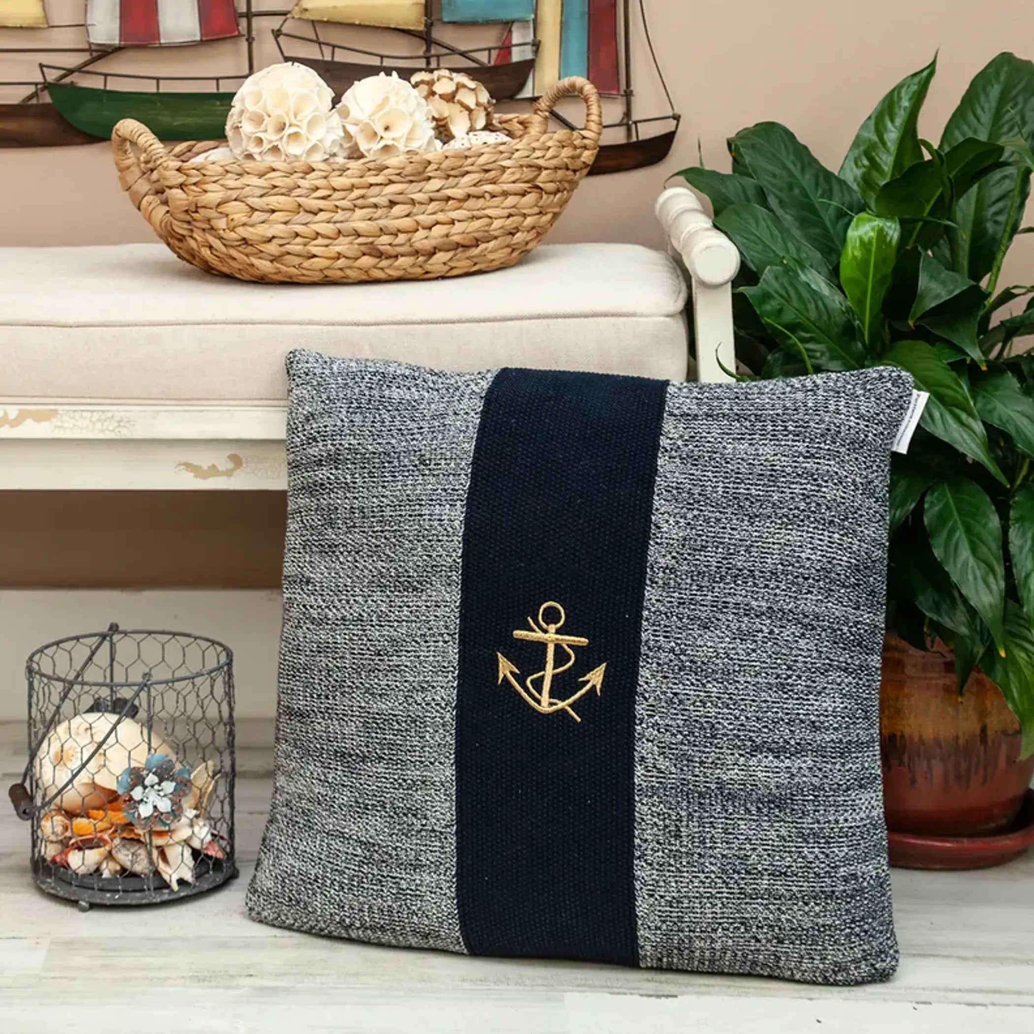 Parkland Collection Ahoy Nautical Throw Pillow Parkland Collection