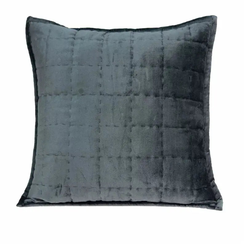 Parkland Collection Anajar Charcoal Solid Quilted Throw Pillow Parkland Collection