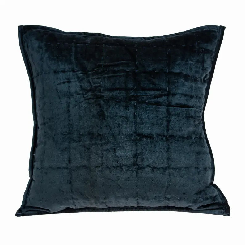 Parkland Collection Cerro Dark Blue Solid Quilted Throw Pillow Parkland Collection