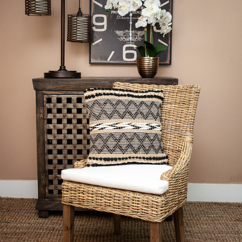 Parkland Collection Ezra Transitional Beige Throw Pillow Parkland Collection
