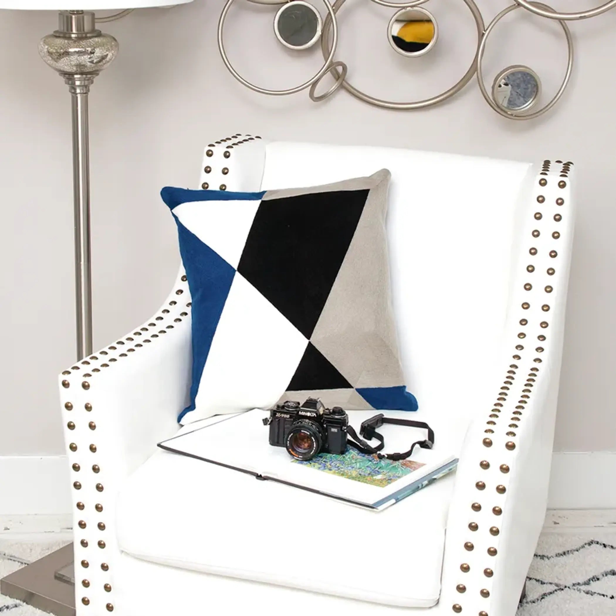Parkland Collection Hexa Contemporary Multicolor Pillow Cover With Poly Insert Parkland Collection