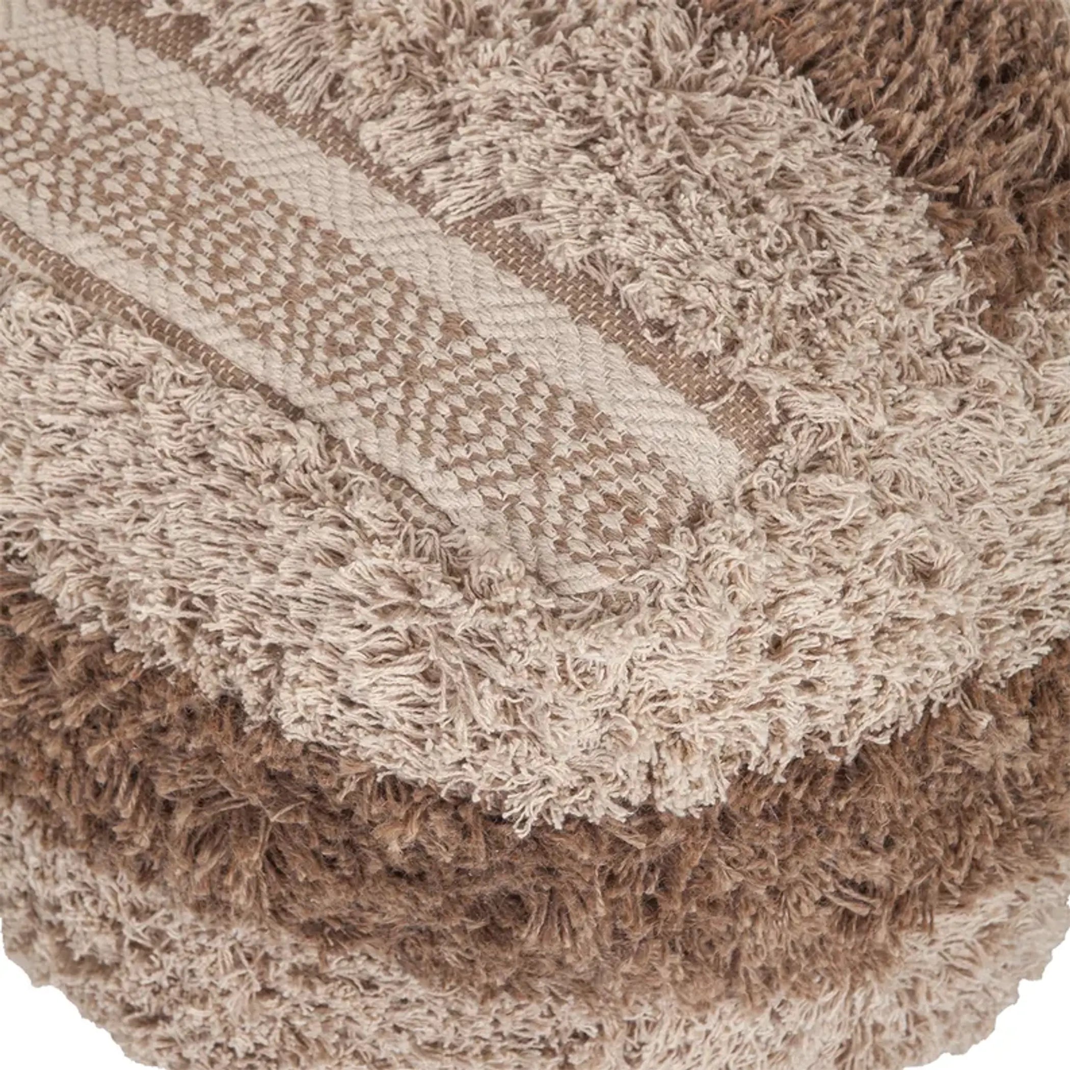 Parkland Collection Iliya Transitional Beige Pouf Parkland Collection