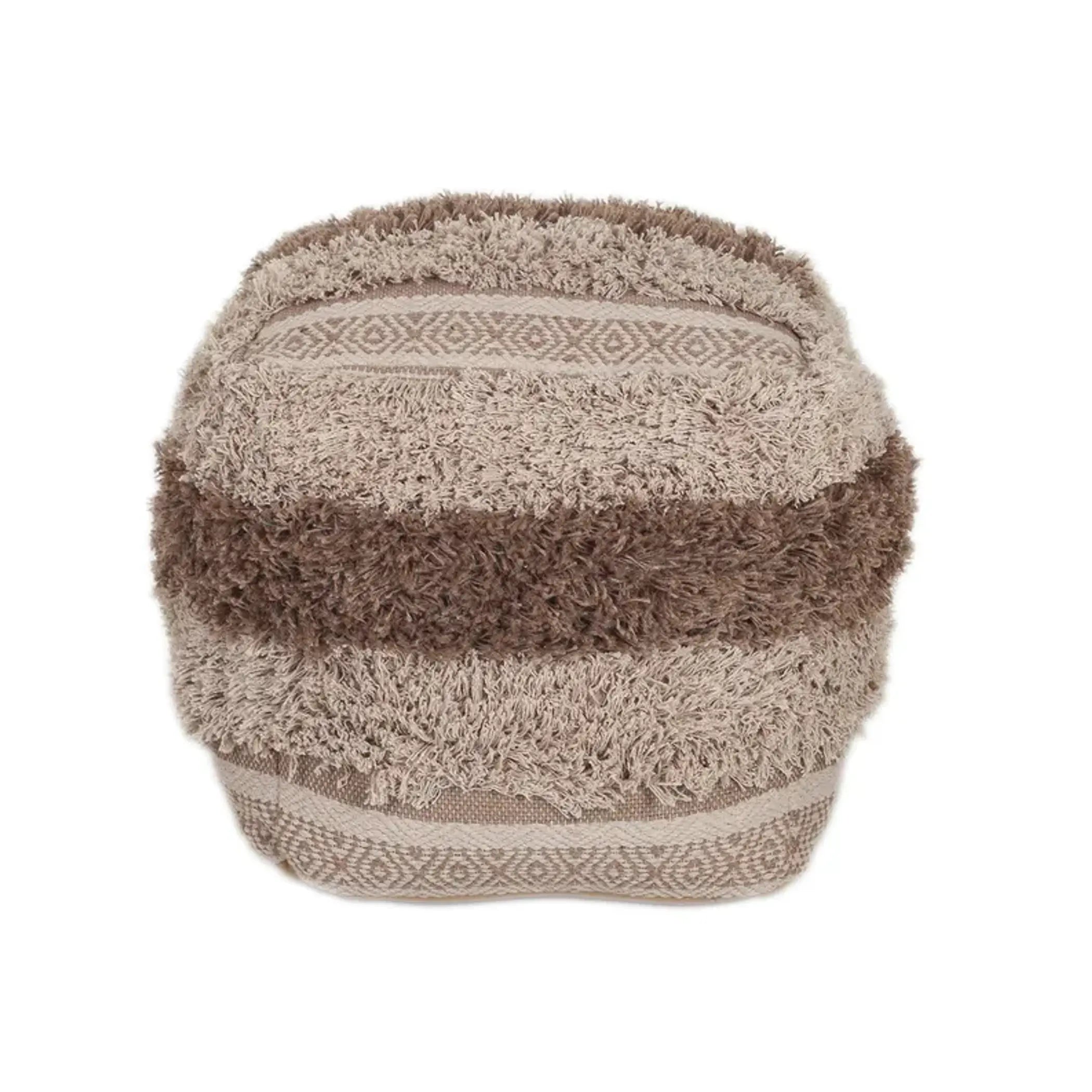 Parkland Collection Iliya Transitional Beige Pouf Parkland Collection