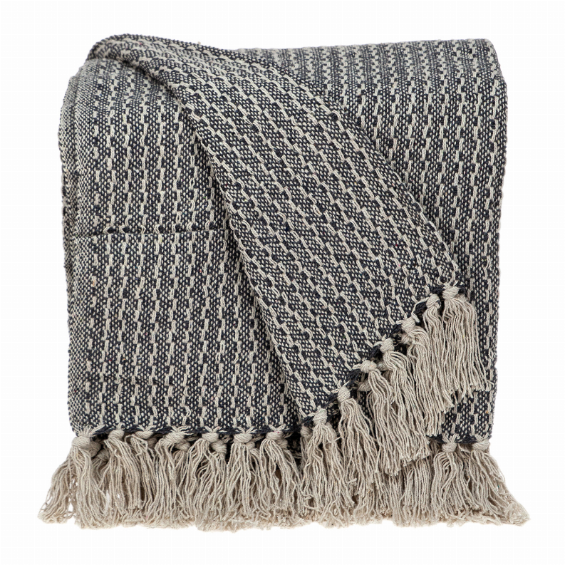 Parkland Collection Lily Transitional Gray 52" x 67" WOVEN HANDLOOM Throw Parkland Collection