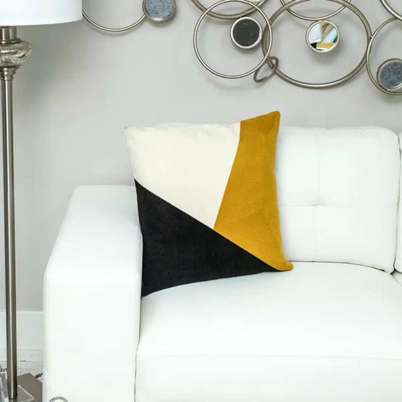 Parkland Collection Lineo Contemporary Multicolor Pillow Cover With Poly Insert Parkland Collection