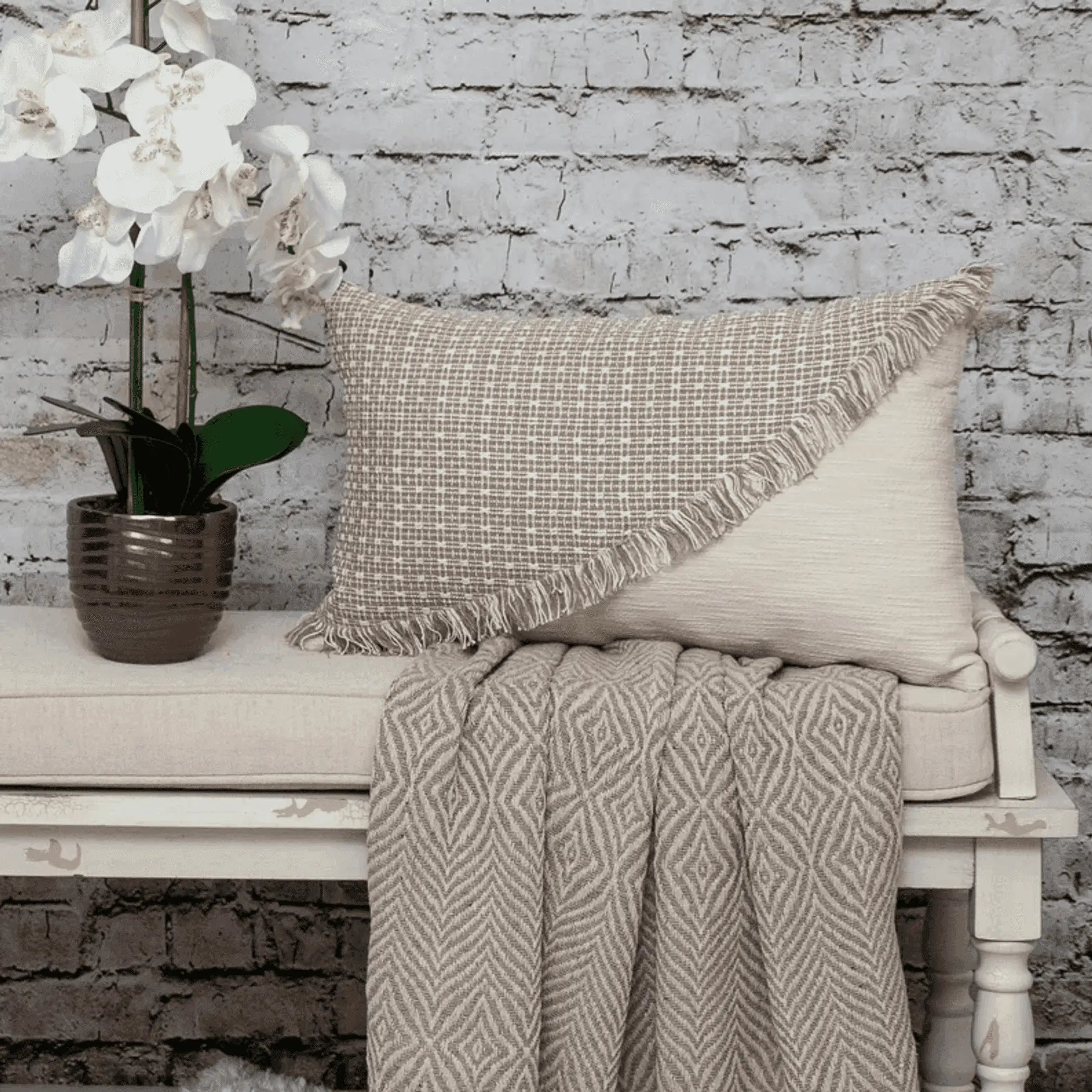 Parkland Collection Nirvana Transitional Beige Throw Pillow Parkland Collection