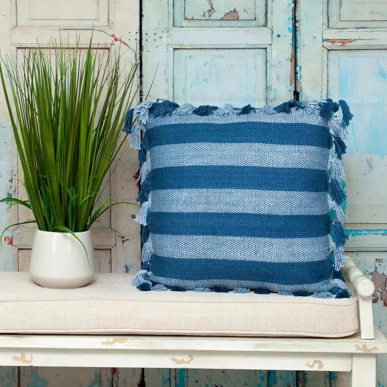 Parkland Collection River Transitional Blue Throw Pillow Parkland Collection