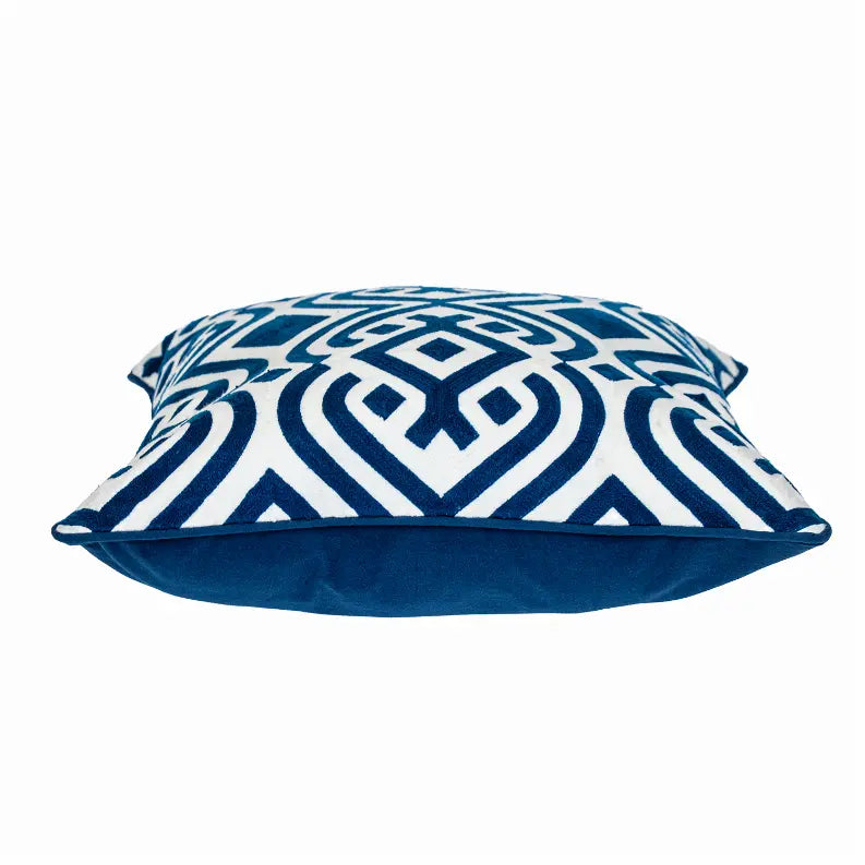 Parkland Collection Transitional Geometric Blue Square 20" x 20" Pillow Parkland Collection