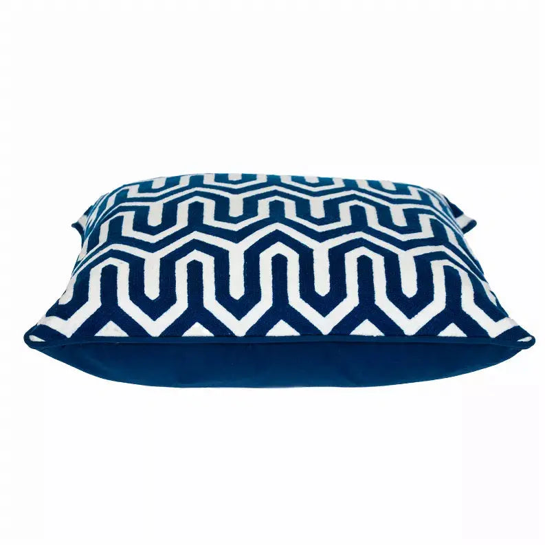 Parkland Collection Transitional Geometric Blue Square 20" x 20" Pillow Parkland Collection